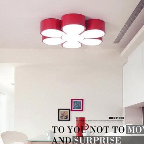 Lovely Cute Flower Acrylic Ceiling Light Childrens Room Lamp Creative Colorful Sweety Home Lighting For Study Room Bedroom