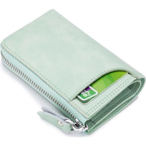 12PCS / LOT Split Leather Multifunction Key Holder Organizer Creative Key Wallet Unsex Keychain Zipper Key Case Card Bag