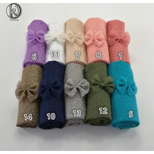 Photo Shoot Prop Newborn Set 160*45CM Mesh Gauze Cheesecloth Infant Wraps with Matched Headband Baby Photography Accessories