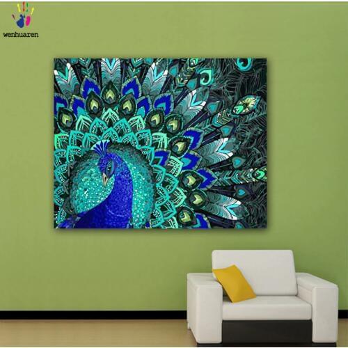 DIY colorings pictures by numbers with colors The peacock picture drawing painting by numbers framed Home