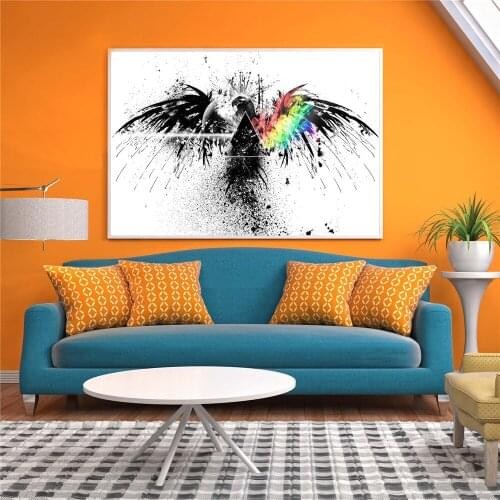 Wall Decor Canvas Pictures Wall Art Home Decoration Canvas Painting for Living Room Abstract Eagle Poster Black and White