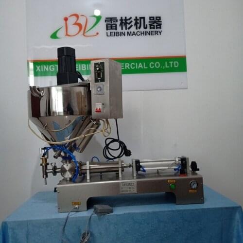 Desktop Pneumatic Single Head Pedal Filling Machine Stainless Steel Heating Mixing Filling Machine