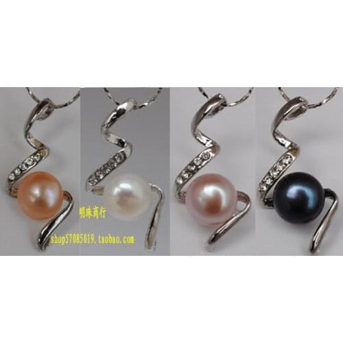 CHEAP PROMOTION MIX COLOR 9-10mm Big Size Natural Freshwater Real Pearl Pendant Classical Unique Jewellery Charm Jewelry Gift
