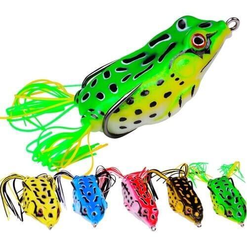 1pc 5G 8.5G 13G 17.5G Frog Lure Soft Tube Bait Plastic Fishing Lure with Fishing Hooks Topwater Ray Frog Artificial 3D Eyes