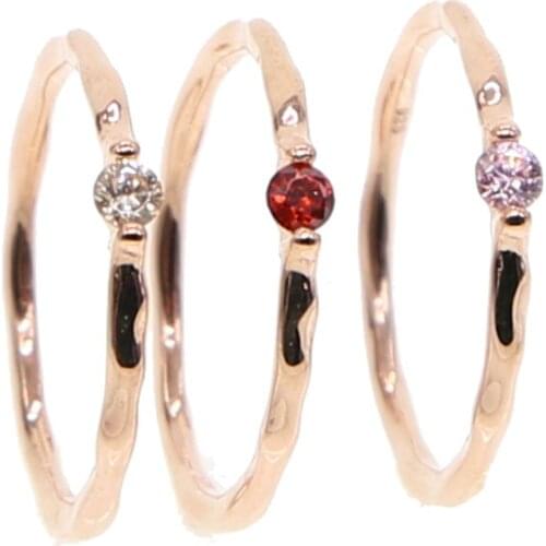 Simple Cubic Zirconia Small Stone Thin Ring Gold elegant Rings For Women delicate 925 silver Fashion Jewelry Wedding Ladies Gift