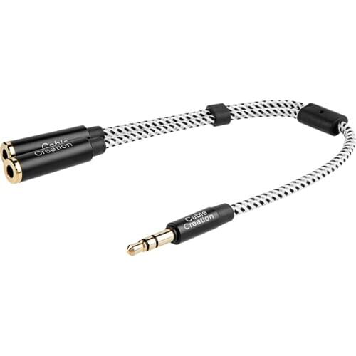 Headphone Splitter, 3.5mm Stereo Audio Y Splitter Cable 3.5mm Male to 2 Port 3.5mm Female Compatible iPhone,iPad,iPod, , 20cm