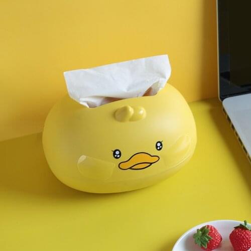 Cartoon Cute Duckling Modeling Tissue Box Home Tissue Container Desktop Paper Holder Dispenser Storage Napkin Case Home Decor