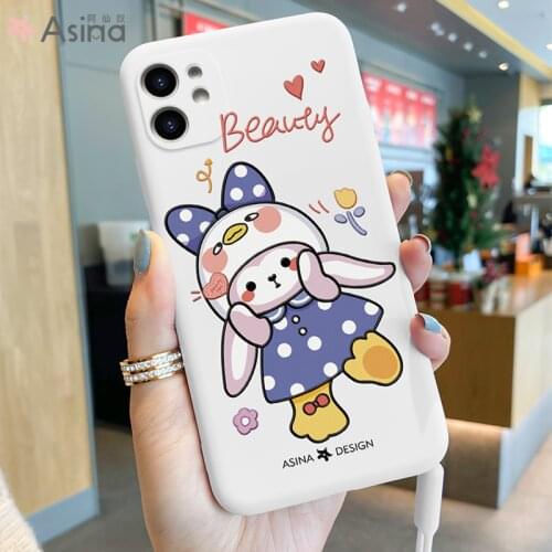 ASINA Cute Girls Case For iPhone 11 12 Pro XR XS Max Soft Liquid Silicone Couple Cover For iPhone 6 7 8 Plus Fundas Capa Women