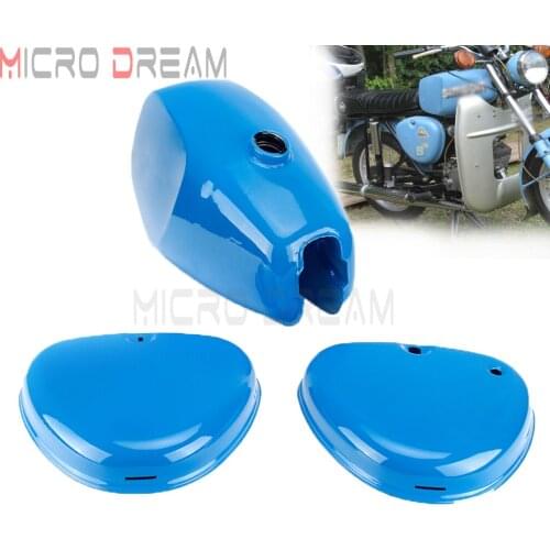 Side Cover Blue 9L Fuel Gas Tanks Oil Box "Banana" Tank w/ Engine Covering Retro Motorcycle For Simson S50 S51 S70