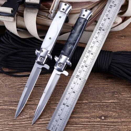 8.86'' Folding Knife Outdoor Tactical Survival Pocket Knife 440C Blade Camping Hiking Hunting Knives for Self-defense EDC Tools