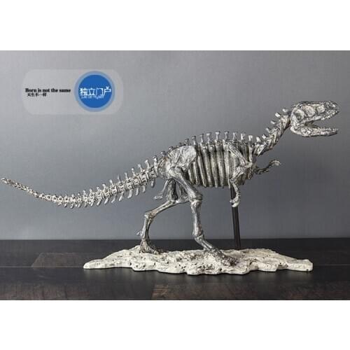 PERSONALITY JURASSIC RESIN DINOSAUR SKULL STATUE VINTAGE HOME DECOR LIVING ROOM BAR TYRANNOSAURUS REX SKULL SCULPTURE FOSSIL