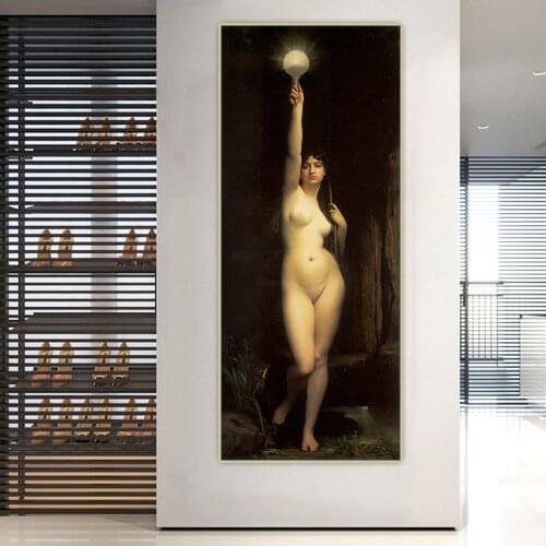 Jules Joseph Lefebvre《The truth》Canvas Oil Painting Art Aesthetic Poster Picture Wall Hanging Decor Home Living Room Decoration