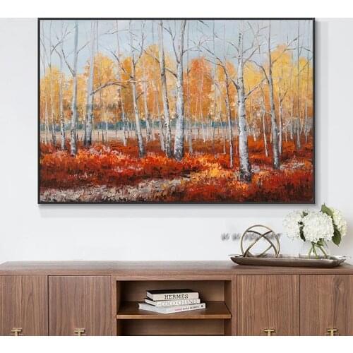 100 Hand Painted Abstract Trees Oil Painting On Canvas Beautiful Colorful Plant Wall Art Painting For