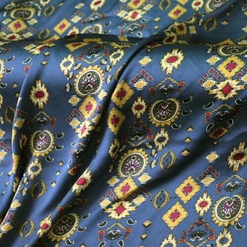 100cm*148cm Retro Polyester Patchwork Dress Scarf Fabric Material Crepe Satin Charmeuse