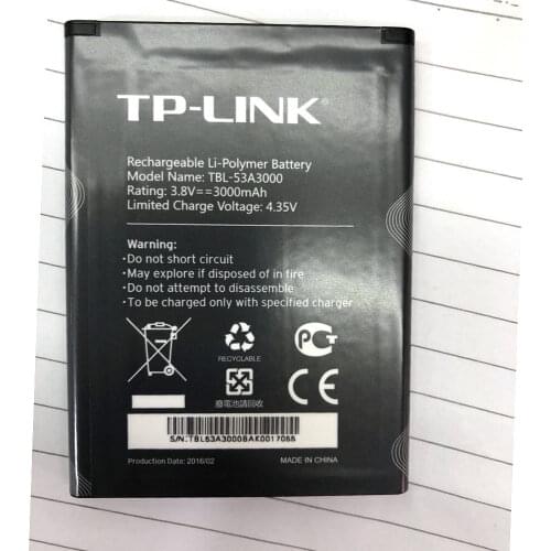 3.8V 3000MAH Original battery for TP-LINK TP-LINK M7450 TBL-53A3000 wifi router Batterie