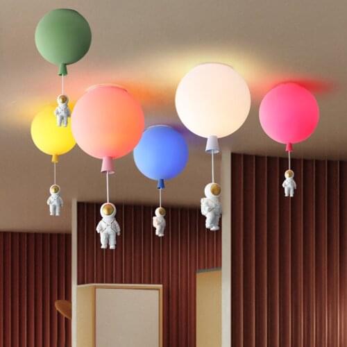 LED Balloon Acrylic Ceiling Light Art Chandelier for Chidlrens Room Green Warm White Light Fixtures Living Room Lightnings