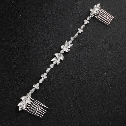 Simple gold and silver bride hair accessories crystal hair comb bride on the wedding dress accessories