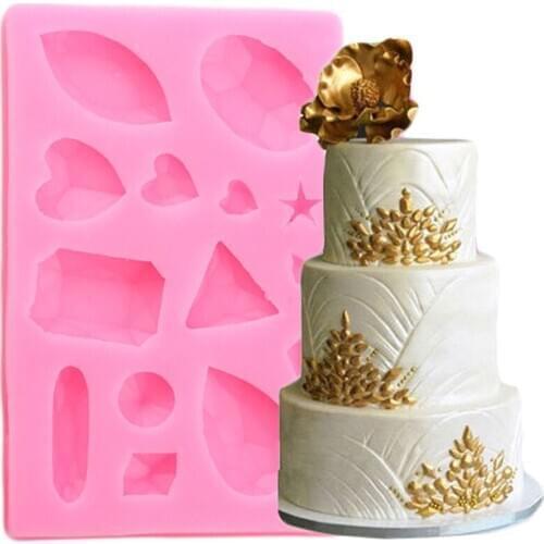 Diamond Gem Silicone Mold Wedding Cake Decorating Tools Cupcake Topper Fondant Mould DIY Candy Polymer Clay Chocolate Molds