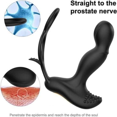 OLO Male Prostate Massage Butt Plug Wireless Remote Controller Vibrator Waterproof Silicone Anal Plug Stimulastor for Couples