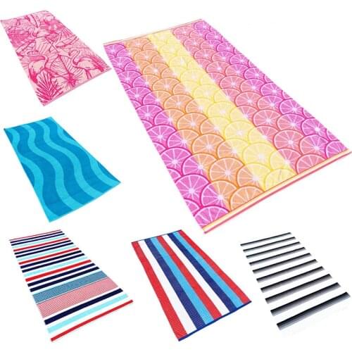 160x80cm RESERVED Beach Towel Looped Terry Beach Wrap Beach Mat Swim Towel Nature Cotton Eco-Printed