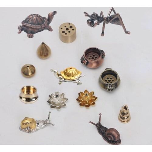 Handicraft Home Decor Buddhism Gadgets Traditional Shapes Joss-stick inserted Ash Catcher Incense Holder Copper Censer