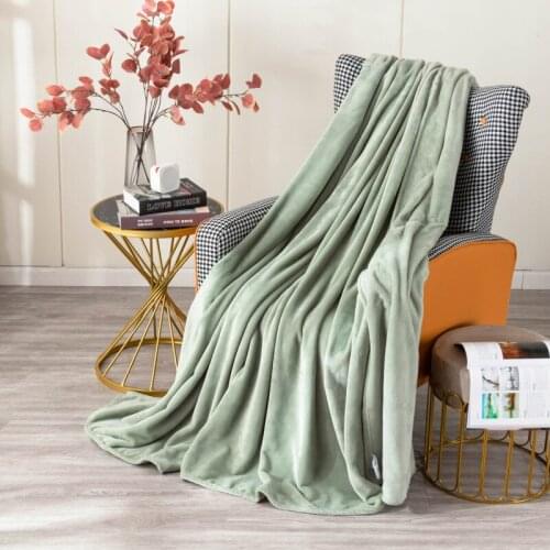Furnishing Blankets Double-sided Thick Solid Color Flannel Blankets Student Dormitory Office Nap Autumn and Winter Blankets