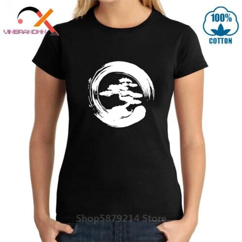 Miyagi Do Karate Bonsai Tree In Enzo Circle Tshirt Chinese Lnk Paint Style Women T Shirt Valentines Day Gift Lady Best T-Shirts