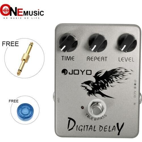 JOYO JF-08 Digital Delay Electric Guitar Effect Pedal True Bypass with gold guitar pedal connetor and Mooer pedal knob
