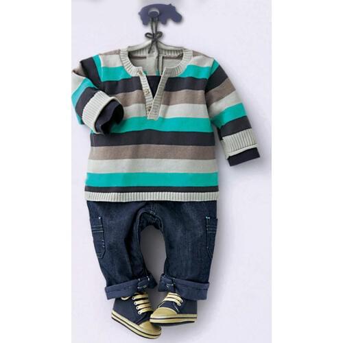 Male Child Suit Official Store Newborn Baby Clothes 0-3 Months Kids Jeans Jacket Outweare Set New Year Costume for Boy