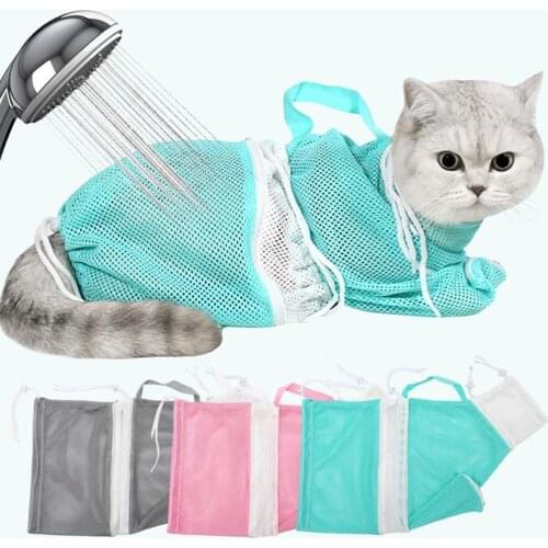 Cat Bathing Bag Puppy Dog Cleaning Shower Bag Cat Grooming Bag For Bathing Nail Trimming Anti-Scratch Pet Products Suppliers
