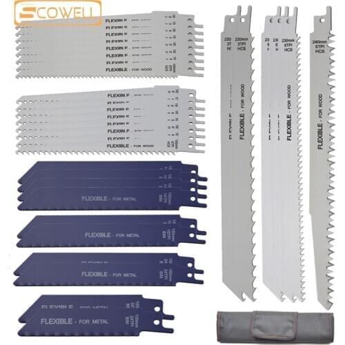 30% Off 32PCS SCOWELL Saw Blades for Wood Metal Cutting Saw Blades Reciprocating Saw Blade Set Power Tool Accessories Sabre Saw