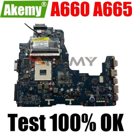 AKEMY NWQAA LA-6061P K000104270 K000104250 Mainboard for toshiba Satellite A660 A665 laptop motherboard HM55 DDR3 Free CPU
