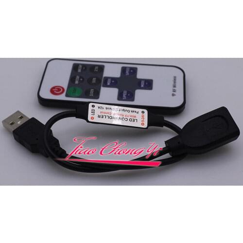 Mini USB 5V RF Wireless LED Controller Dimmer Remote Control For USB LED String