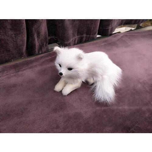New simulation lying fox toy polyethylene & furs handicraft whtie fox doll about 11x6cm 049