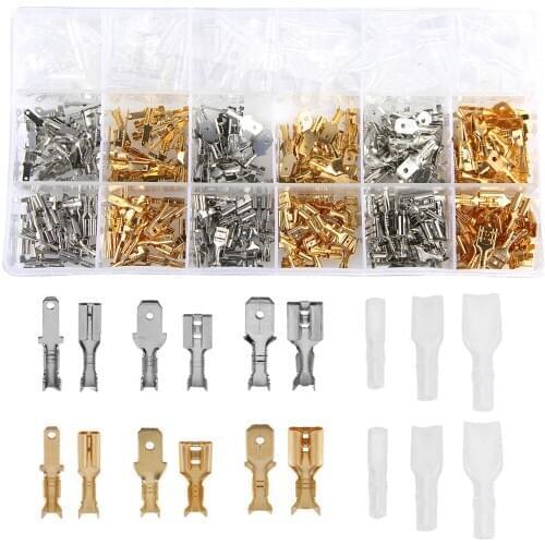 540PCS 2.8/4.8/6.3mm Crimp Terminals Insulated Male Female Wire Connector Electrical Wire Spade Connectors Assortment Kit