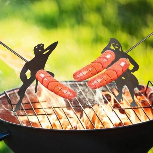 Barbecue Shelf Bracket Set Macho Beauty Big Buttocks Stainless Steel Camp Roasting Stick For Sausages Hot Dogs Corn 15X11cm