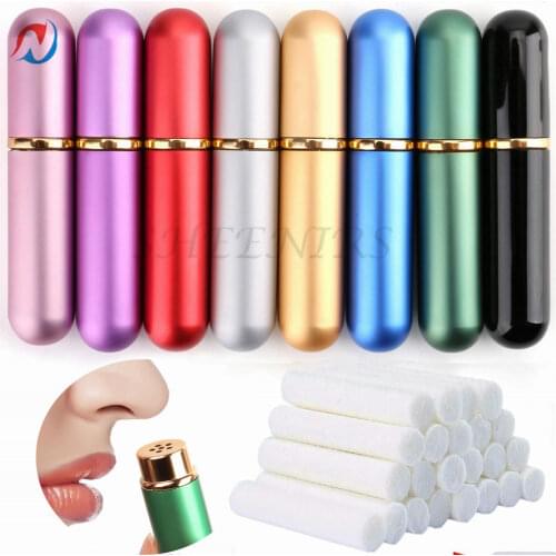 Sheenirs 2-46sets Empty Colorful Metal Nasal Inhalers for Essential Oils Aromatherapy Blank Aluminum Tubes Replacement Wicks