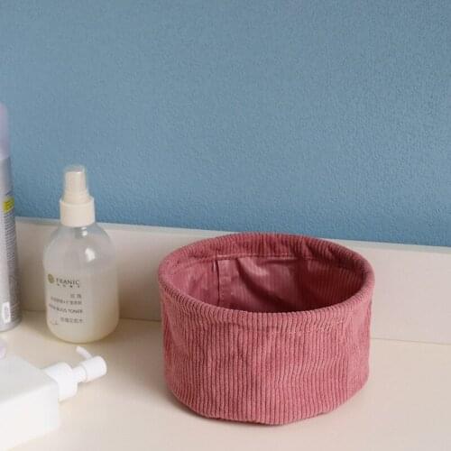 Collapsible Small Cotton Fabric Storage Basket , Square Mini Storage Box, Foldable Shelf Basket, Desk Organizer for Nursery