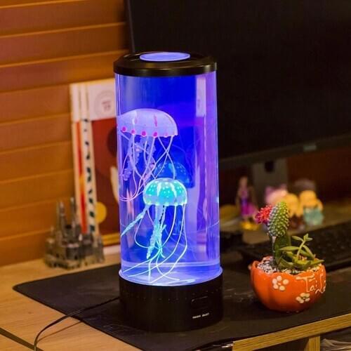LED Fantasy Jellyfish Lamp USB Powered Color Changing Jellyfish Tank Aquarium Led Lamp Relaxing Mood Night Light Room Kids Gifts