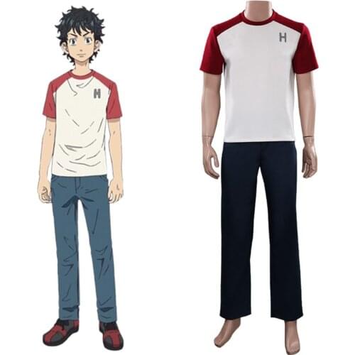 Takemichi Hanagaki Cosplay Uniform Suit Tokyo Revengers Shirt Pants Costume Halloween Carnival Suit