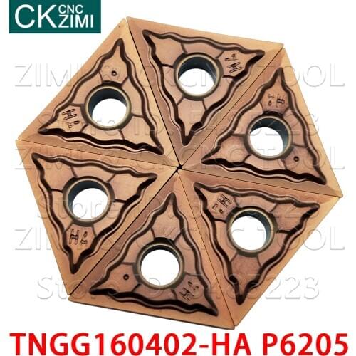 TNGG160402-HA P6205 TNGG 160402 HA Carbide Inserts External Turning Tool CNC Lathe Tools Cutting Tools for steel stainless steel