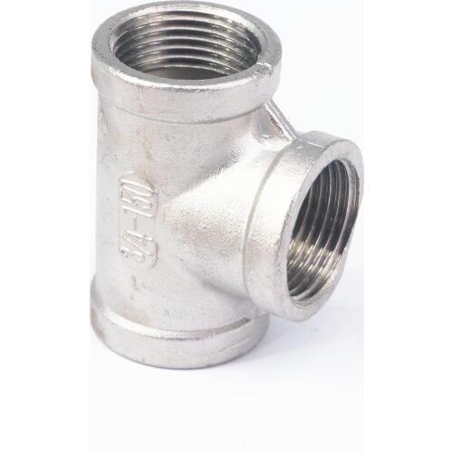 3/4" BSP Euqal Female Tee Thread 3 Way 304 Stainless Steel Pipe Fitting Connector Coupling for water air gas