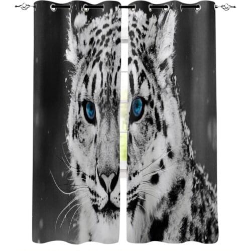 Animal Tiger Blue Eyes Vintage Curtains for Kids Children Boys Girls Room Living Room Window Drapes Curtain Window Treatments