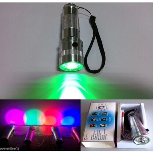 Colorshine Color Changing RGB LED Flashlight,3W Aluminium Alloy RGB Edison LED Multicolor LED rainbow of 10 Color Torch