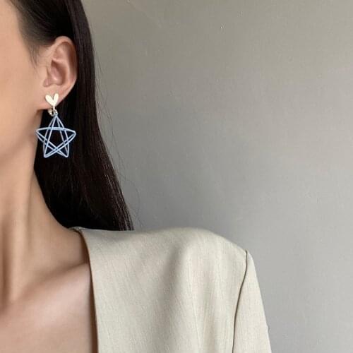 1 Pair Women Earrings Simple Metal Hollow Out Star Earring Fashion Candy Colored For Party Wedding Girl Ear Jewelry Gifts