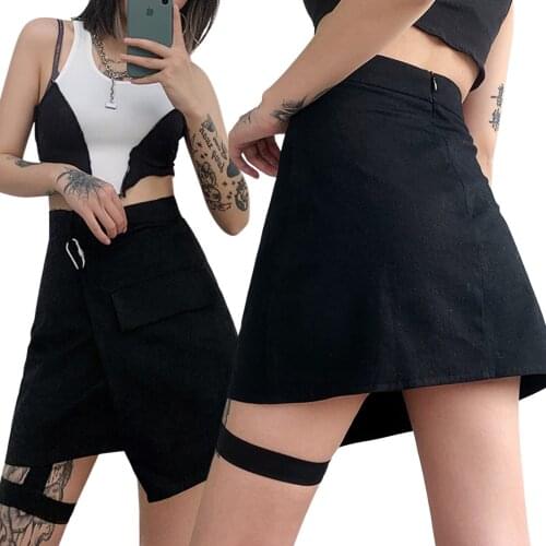 2021Women Dress with Irregular Hem Chic Bandage Simple Style Solid Color Summer Clothing