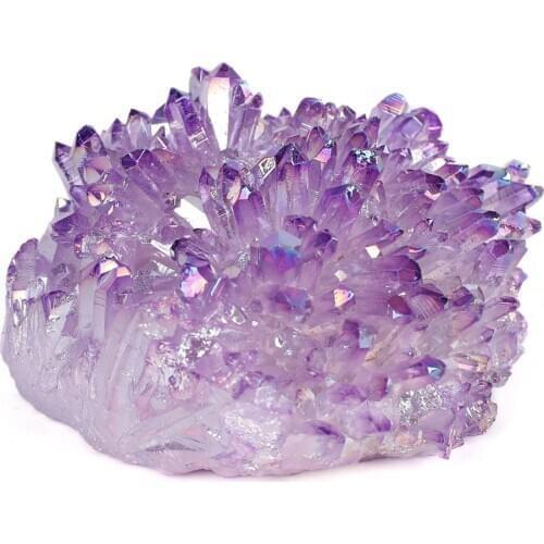 1pcs 95-110g Natural Crystal Cluster Plating Colors White Crystal Energy Stones Quartz Specimen Divination Stone Home Decor