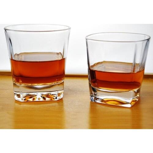 10pcs Square glass white wine glass whiskey glass machine square glass wine cup bottle Bar cups
