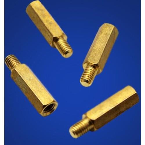 10pcs M2 M2.5 M3 hex brass standoffs fastener male and female screw single head copper support post 6mm thread 4mm-15mm length