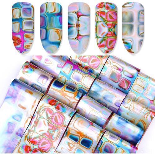 16 Sheets Mixed Nail Foils Polish Stickers 3d Starry Paper Marble Transfer Foil Wraps Adhesive Decals Nail Art Decorations